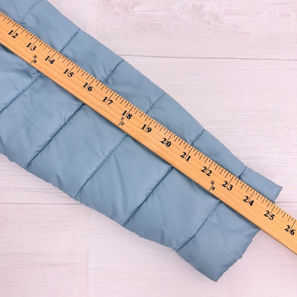 Columbia Omni Heat Puffer Coat Jacket Womens M Hooded Light Blue Full Zip Winter - Picture 14 of 16